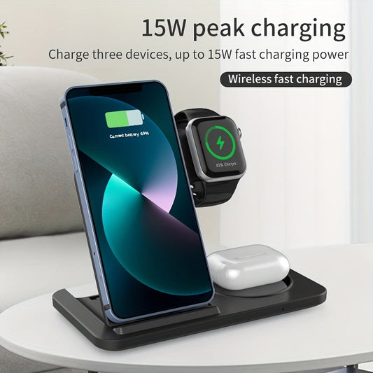 NNETM 3-in-1 Fast Wireless Charger for iPhone & Apple Devices